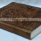 Handmade Vintage Tree Of Life Embossed Tan Color Leather Notebook thumbnail-3