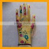 13G Floral Printed Polyester PU Gardening Gloves thumbnail-3