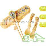 ECO PLA Plastic Training Chopstick Spoon and Fork Baby Flatware Set thumbnail-3