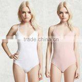 Romper Set Strapless Leotard one piece swimsuit women Ribbed Crisscross Bodysuit V Neck