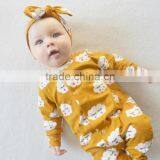 Wholesale Spanish Baby Clothes Smiled Cloud Printed Ginger Colour Icing Rompers thumbnail-2