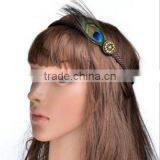 Vintage Style Long Feather Woven String Hair Jewelry Adjusted Woven Cord Feather Hair Accessories Women Hair Decorations thumbnail-1