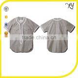 2017 Plain Two Pocket 100% Cotton Custom Striped Baseball Jersey thumbnail-1