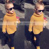 Baby Girl Boy Clothes High Neck Warm Sweater Children Toddler Kids Poloneck Turtleneck Winter Autumn Pullover Knit Loose Top thumbnail-5