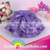 Wholesale Solid Color Baby Bloomers Fashional Satin Bloomers With Butterfly Knot thumbnail-1