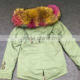 Myfur Customized Random Color Big Raccoon Fur Hood Patchwork Fur Lining Ladies Parka thumbnail-2