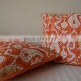 Orange Kantha Cushion Cover thumbnail-5