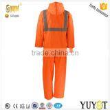 Customized Reflective Orange Drawstring Hood Oxford Raincoat thumbnail-2