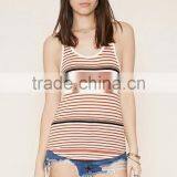 2016 Guangzhou Shandao Oem Service Summer New Arrival Knit Stripe Sleeveless Young Ladies New Design Fashion Top thumbnail-4