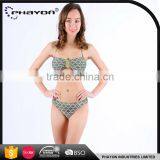 < OEM> Women Extravagant Fancy Bikini Swimsuit Women Bikini With Stripe Top thumbnail-3