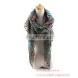 Wholesale Long Lily Rose Printed Joker Women's Voile Scarf