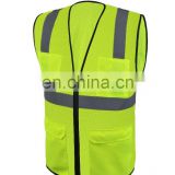 high visibility clothing reflective safety vest mesh or knitting reflective safety clothing 100% polyester fabric