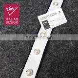 Black and White Handmade Ribbon With Pearl Rivet in 2.6cm thumbnail-1