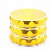 D50mm& H42 mm Aluminium Alloy Polygonal Cigar Grinder 4-layer Plat Sounder Smoke Grinder as Colorful Cigar Crushing Metal Accessory With White Edge for Tobacco,smoke,cigarette thumbnail-3