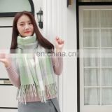 New plaid Japanese autumn and winter warm shawl scarf cashmere scarf