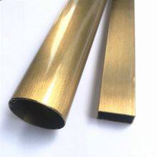 201 304 Golden Color Hairline Stainless Steel Pipe thumbnail-2