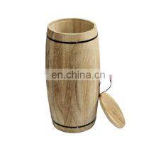 Multifunctional Household Handcraft Antique Storage Wooden Barrel,Natrual Wooden Decoration Barrel thumbnail-3