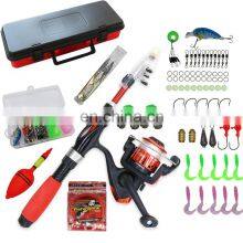 Telescopic Fishing Kits 1.1m Fiberglass Fishing Rod and Reel Combo With Tackle Box for Kids thumbnail-1