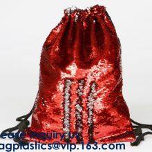 Fashion Bling Sublimation Magic Sequin Drawstring Backpack Bag,Glitter Mermaid Flip Sequin Bag Outdoor Shoulder Reversib thumbnail-5