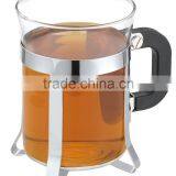 Glass Coffee Cup With Stainless Steel Handle, Drinking Glass Coffee Cup,coffee Cup With High Quality thumbnail-5