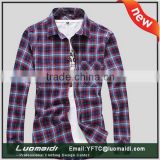 noble style dress casual,big check 100% cotton brand name shirt for bowling