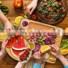 Bamboo Wood Slate Serving Tray Cheese Platter Knife Set Extra Large Charcuterie Cheese Board thumbnail-3