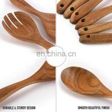 Natural Wood Utensils Kitchen Ware Cooking Utensils Set Spoons And Spatulas Wooden Spoons For Cooking Salad Fork thumbnail-4