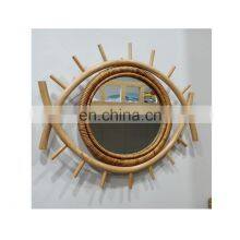 2021 Home decoration - Handmade craft rattan frame mirror - Flower frame mirror -(WS+99 GOLD DATA)