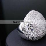 Crystal Luxury Wedding Jewelry Must Buy Design Pave Setting Zircon Chunky Ring thumbnail-5