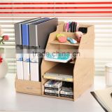 Household used wooden file storage box pen holder