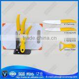 Handmade plastic banana shape handle ceramic kitchen knife