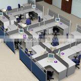 Modern Cheap Cuved Cubicles Office U Shape Workstation 3 Seats Staff Table (SZ-WS359) thumbnail-5
