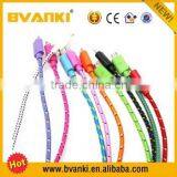 New Products Flat Noodle Fabric 5 PIN Charge Micro Cable Nylon Braided USB Cable for OPPO, Backgammon, Huawei, Cool, Lenovo,etc thumbnail-6