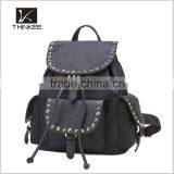 Black pu Leather Backpack 2016 Fashion Trendy Leather Backpack Custom Your Own Logo Leather Backpack