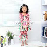 Lovely Girl Boutique Stripe Long Sleeve Baby Ruffle Top and Pant Outfits Wholesale Children Clothing Set 2016 thumbnail-4
