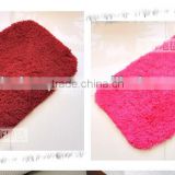 microfiber soft shaggy floor red color with pvc anti-slip backing