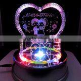 Crystal Heart Photo Frame With Led Base