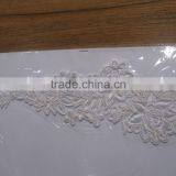 High Quality White French Lace Applique for Wedding Dress/Bridal Chantilly Lace Applique thumbnail-1