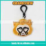 Custom Monkey Animal Plush Keychain/ Emoji Keychain With Plastic Ring
