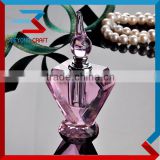 Pink Crystal Glass Oil Refillabe Perfume Bottle With Screw Cap                        
                                                Quality Choice