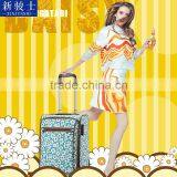 China Factory Polyester Bag Trolley Colorful Flower Printed Luggage Trolley Bag thumbnail-2