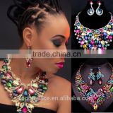 wholesale fashion african costume jewelry set /bridal jewelry set/rhinestone crystal necklace for party
