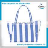 Colourful Strip Design Polyester Material Psersonalized Womens Tote Handbag Shoulder Beach Bag thumbnail-3