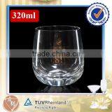 Handblown 320ml engraved whiskey rock drinking glass