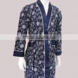 100% Cotton Yukada Robe Kimono Collar Printed Suana Robes