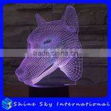 Creative Vision 3D Dog Head Shaped LED 7 Colors Flashing Touch Control Acrylic Night Light thumbnail-5