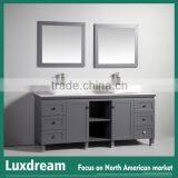 Double Sinks Grey Wooden Bathroom Vanity Chinese Manufacturers