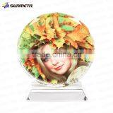 2016 Best Traveling Souvenir Sunflower Shaped Sublimation Crystal Digital Photo Frame