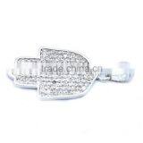 925 Silver Pendant Palm Shape Design Pendant Micro Pave Setting Zircon thumbnail-2