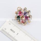 2016 Flower Shape Multicolor Cubic Zircon Stud Earring 18k Yellow Gold Plated Women's Earring thumbnail-4